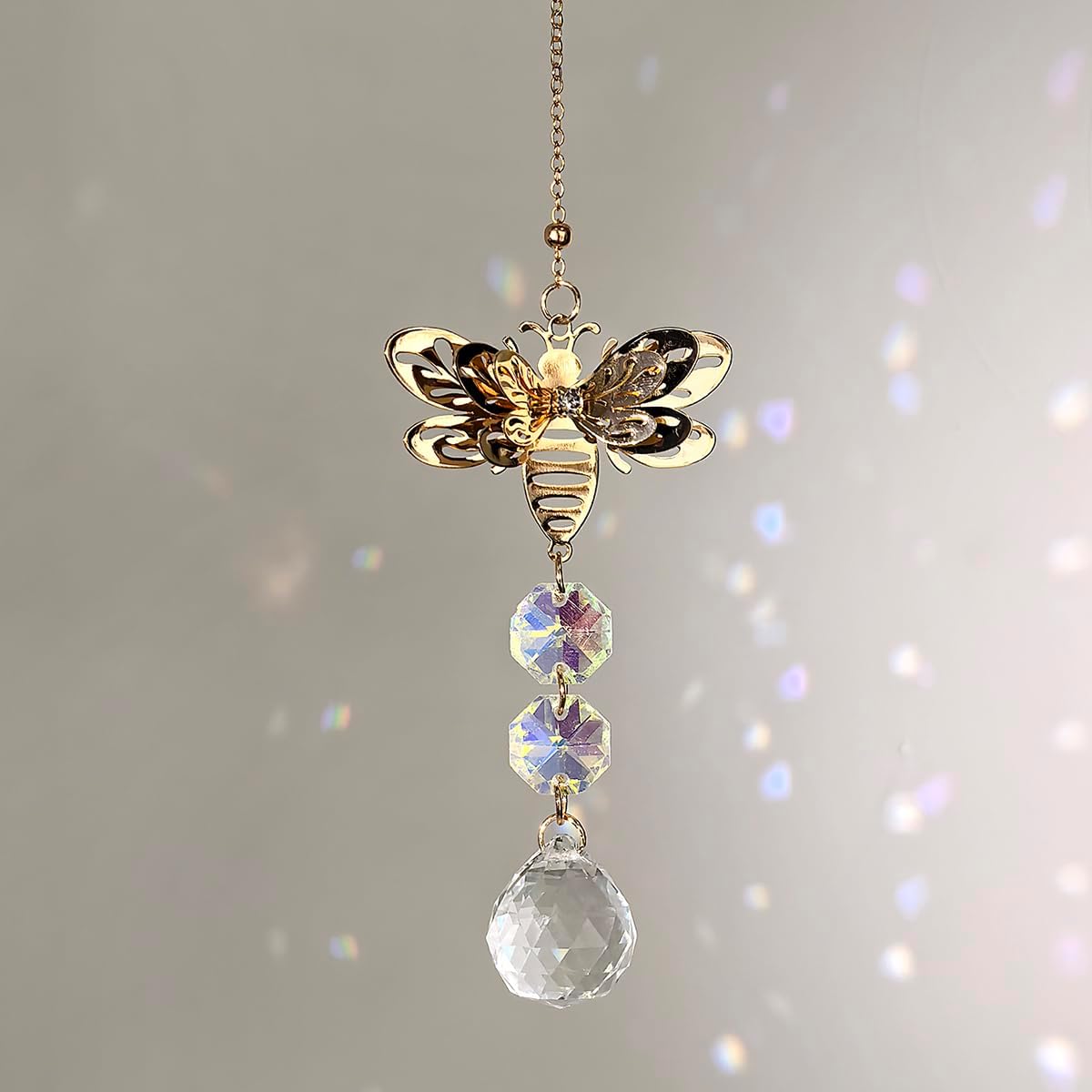 Bee Crystal Window Suncatcher with Prisms