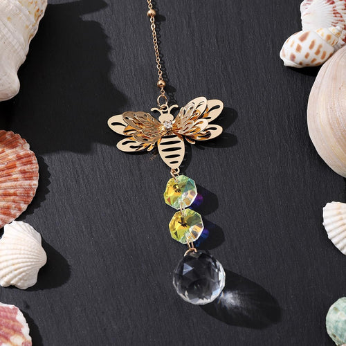 Bee Crystal Window Suncatcher with Prisms