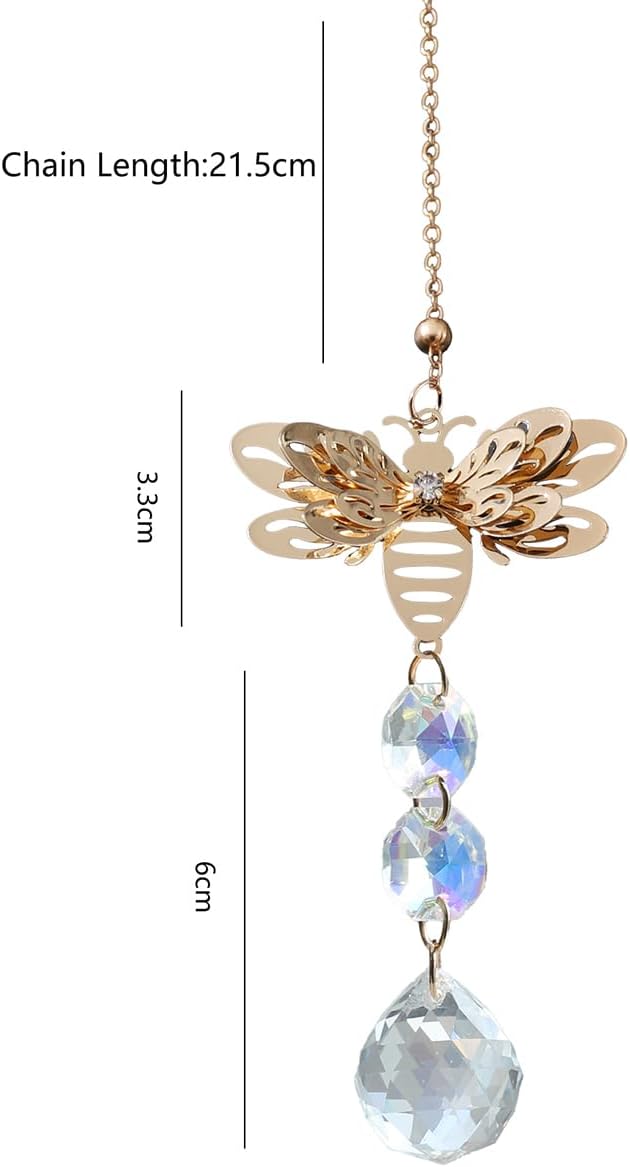 Bee Crystal Window Suncatcher with Prisms