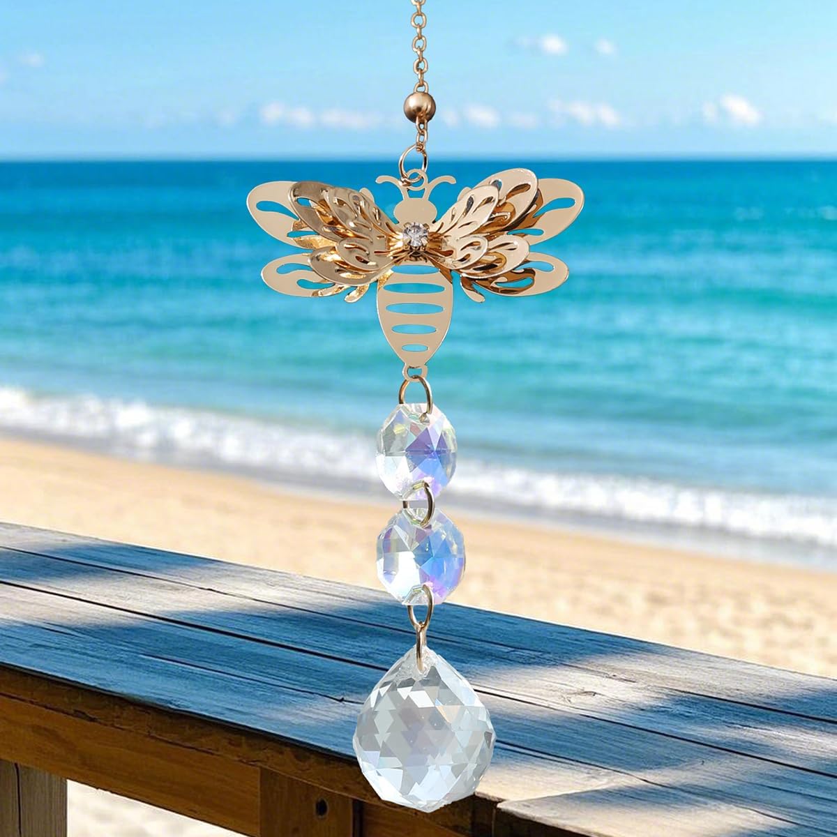 Bee Crystal Window Suncatcher with Prisms