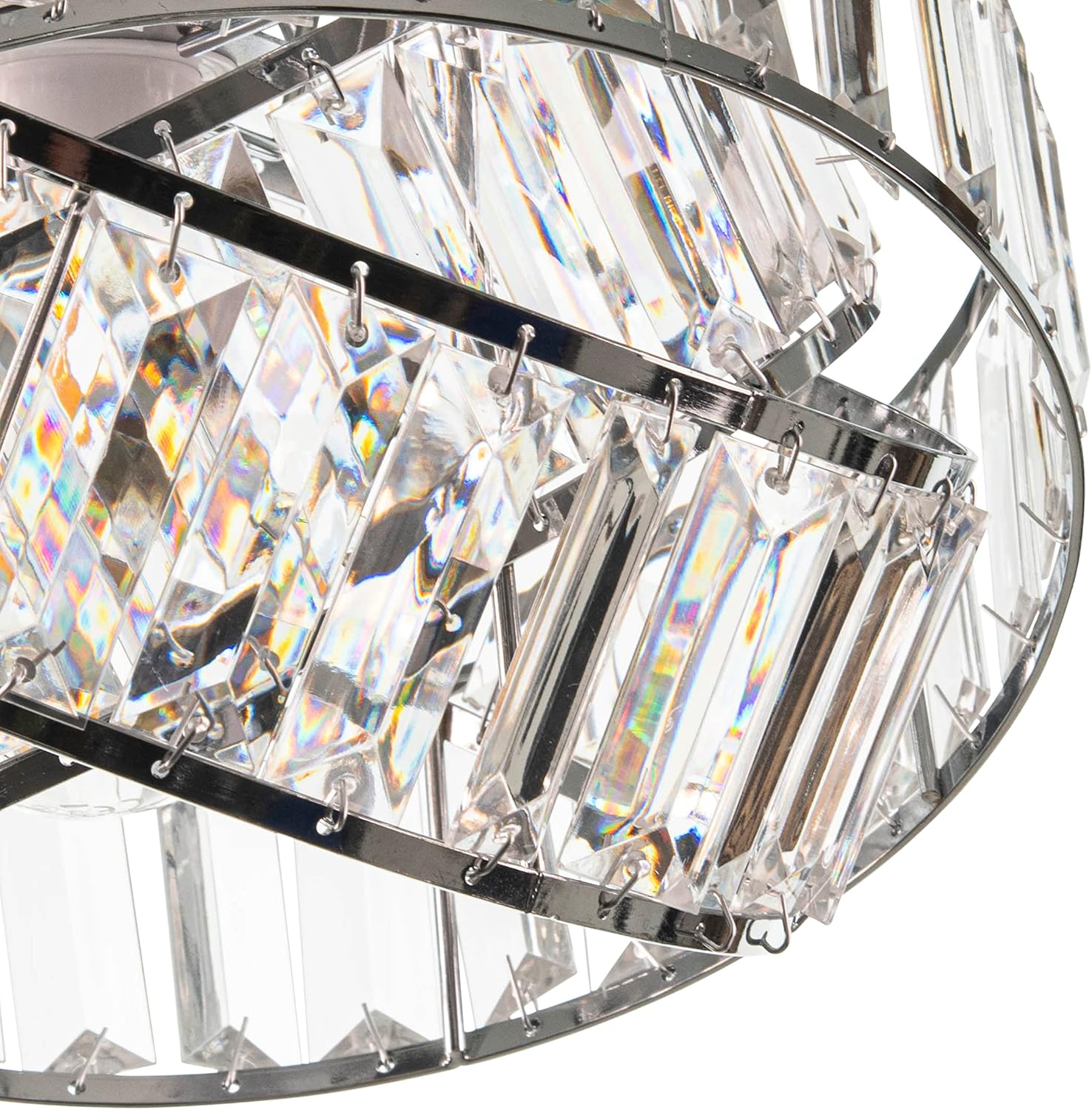 Modern Chrome Crystal Pendant Light Shade
