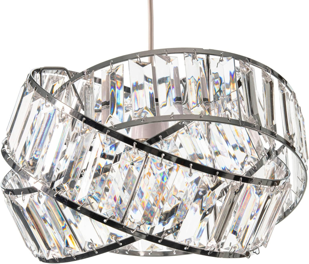 Modern Chrome Crystal Pendant Light Shade