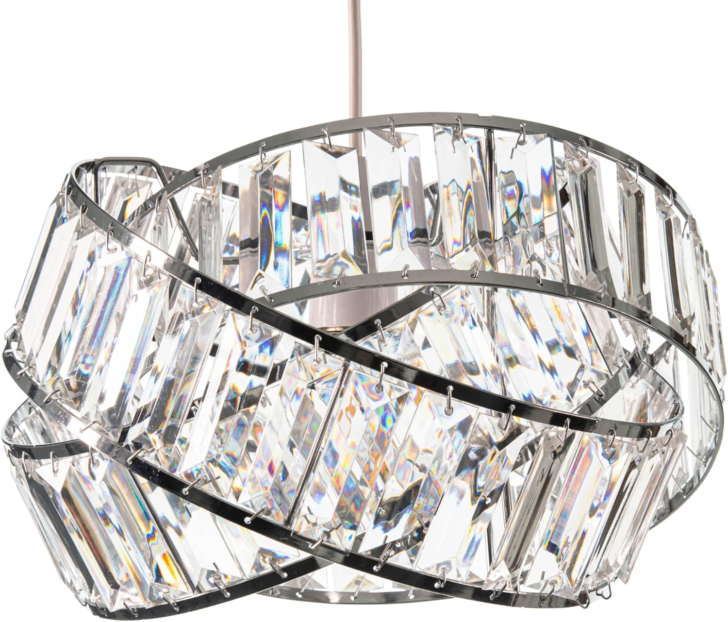 Modern Chrome Crystal Pendant Light Shade