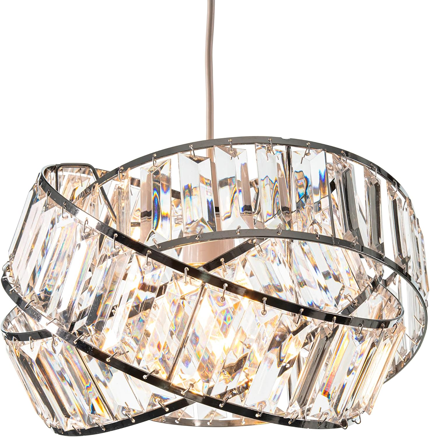 Modern Chrome Crystal Pendant Light Shade