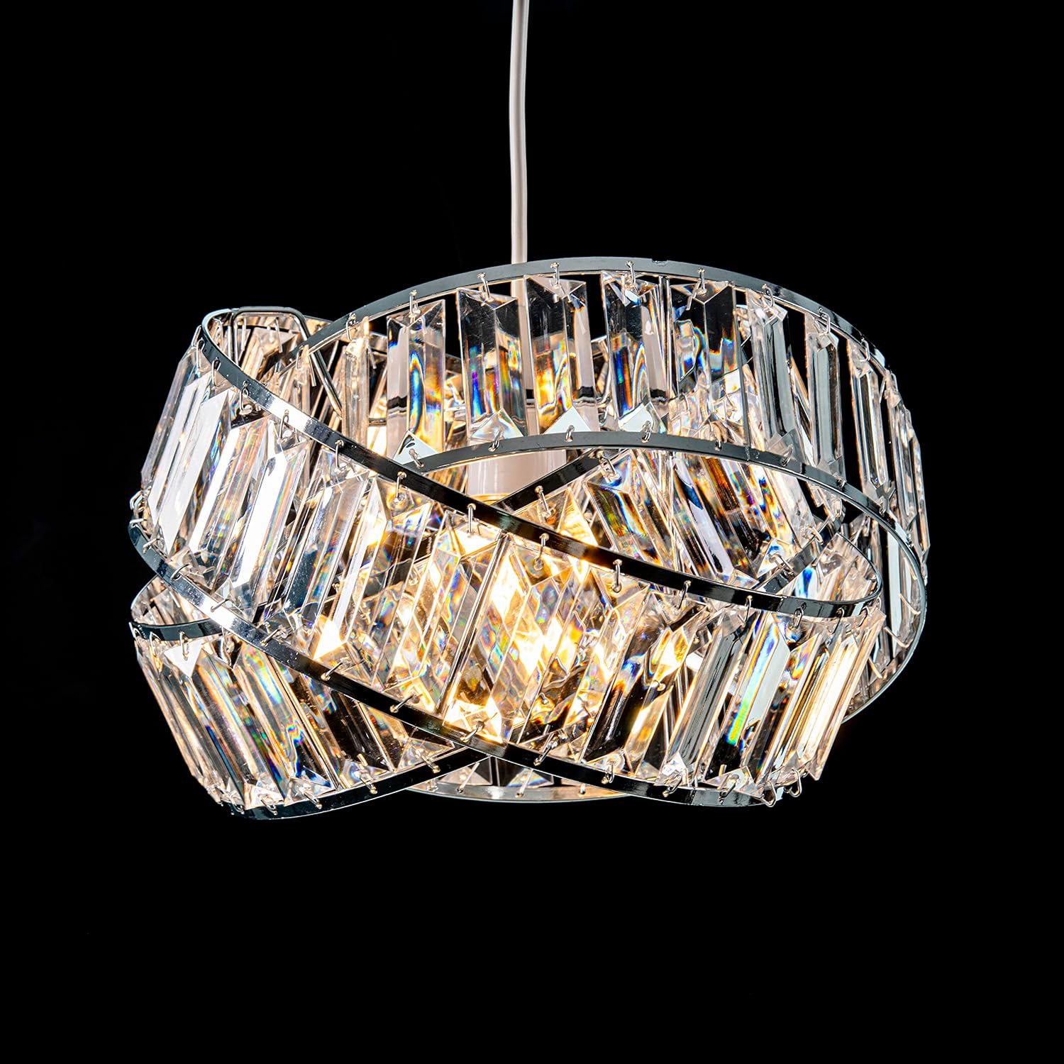 Modern Chrome Crystal Pendant Light Shade