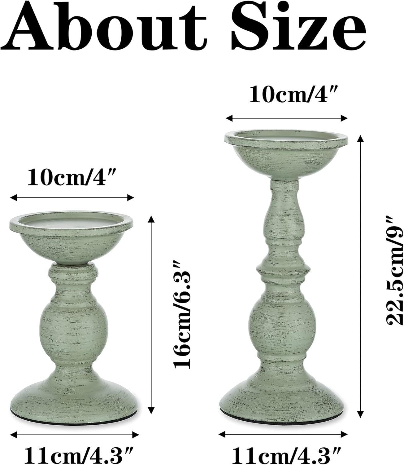 Vintage Metal Pillar Candle Holders Set