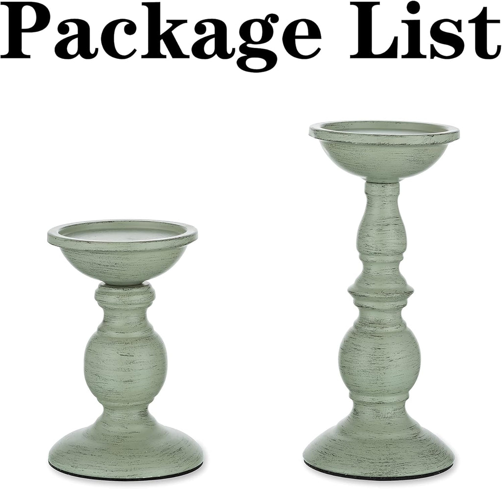 Vintage Metal Pillar Candle Holders Set